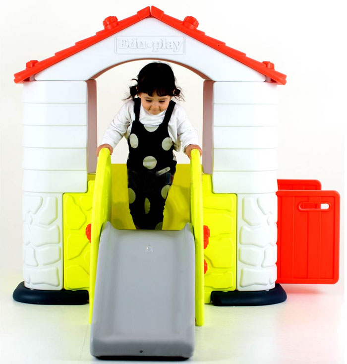 Edu Play Play House 3 with Slide Coral - TBSL48-C