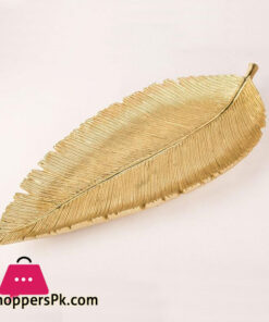Golden Leaf Design Plate 14 x 6 Inch