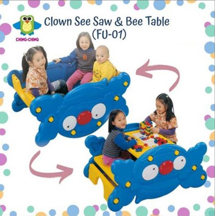 Kids 2 In 1 Clown See Saw Bee Table (Ching Ching) Fu-01