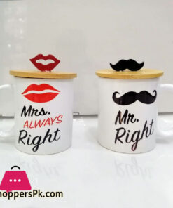 Mr. Right & Mrs. Always Right Mug with Lid (Pack of 2)