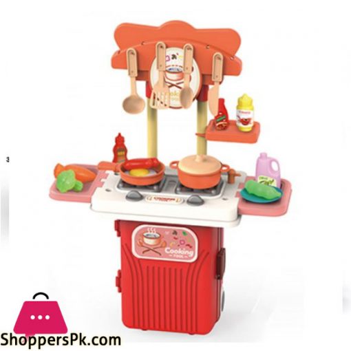CHILDREN PLAY KITCHEN IN A SUITCASE STALL ON WHEELS