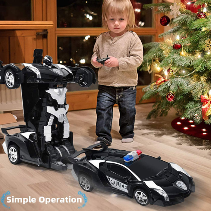 Transforming Police Robot Car For Kids