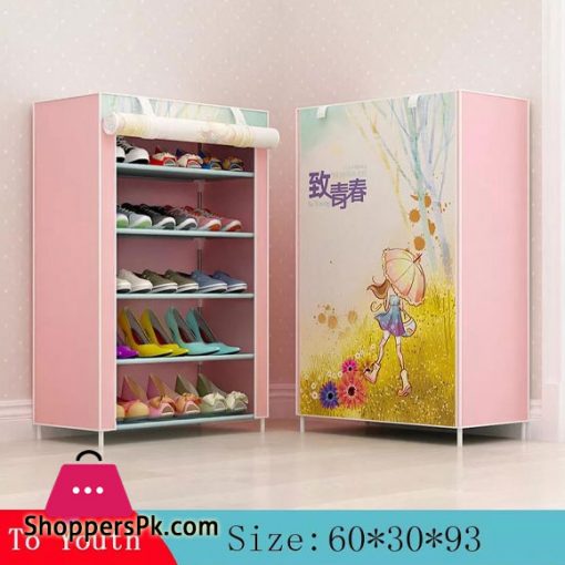 6-Layer 5-Grid Non -Woven Fabric Shoe Rack Dust -Proof