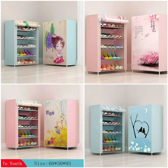 6-Layer 5-Grid Non -Woven Fabric Shoe Rack Dust -Proof