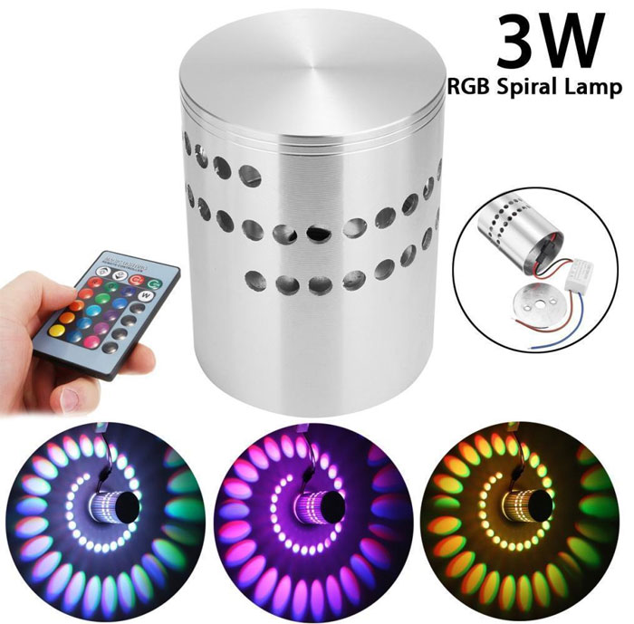 Ceiling Spiral Lights With Remote Control - 3W Rgb Led