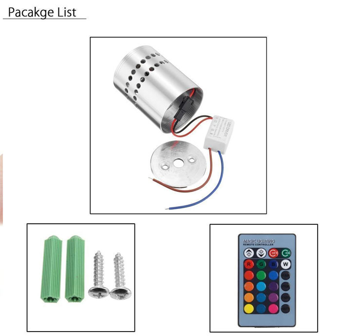 Ceiling Spiral Lights With Remote Control - 3W Rgb Led