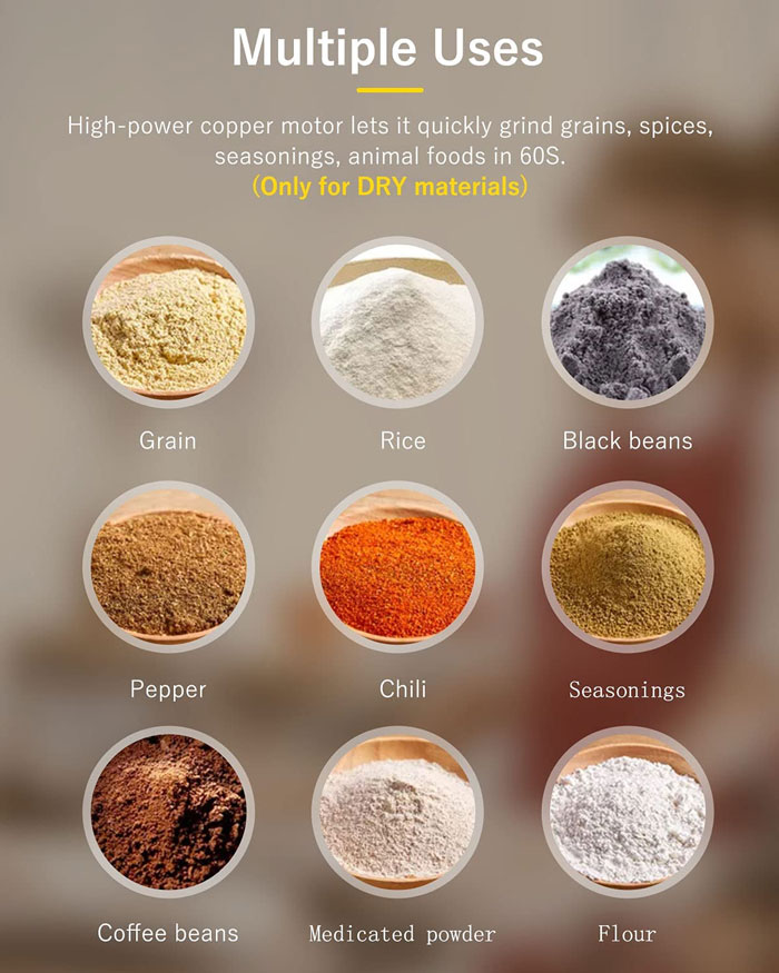 200G Grain Grinder Mill Small Spice Grinderdry Grain Corn Spices Wheat Powder Machine