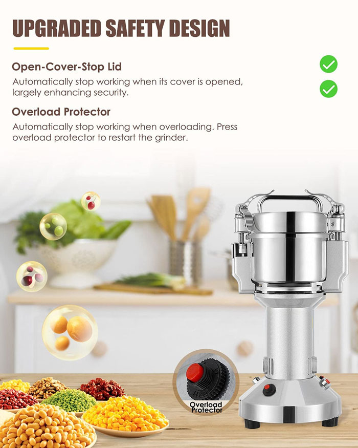 200G Grain Grinder Mill Small Spice Grinderdry Grain Corn Spices Wheat Powder Machine