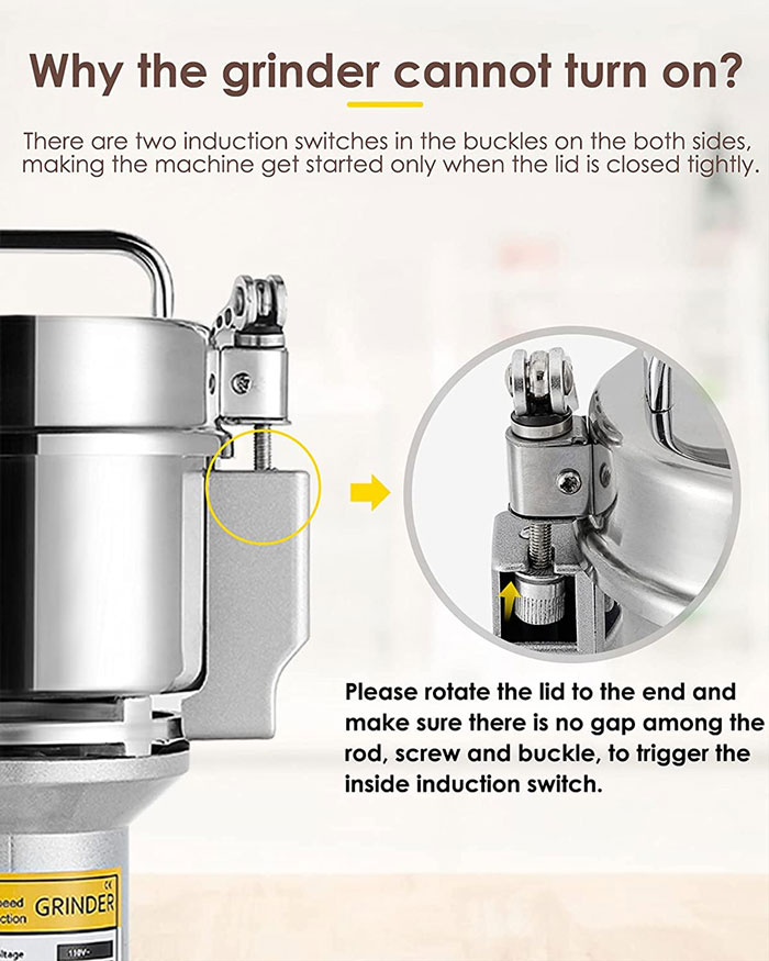 200G Grain Grinder Mill Small Spice Grinderdry Grain Corn Spices Wheat Powder Machine