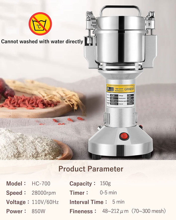 200G Grain Grinder Mill Small Spice Grinderdry Grain Corn Spices Wheat Powder Machine