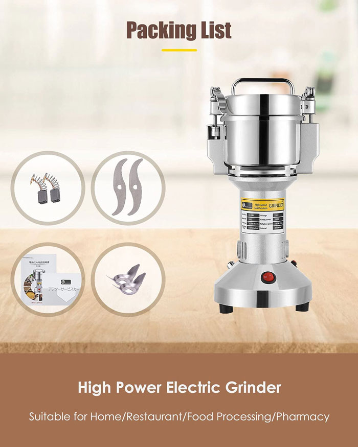 200G Grain Grinder Mill Small Spice Grinderdry Grain Corn Spices Wheat Powder Machine