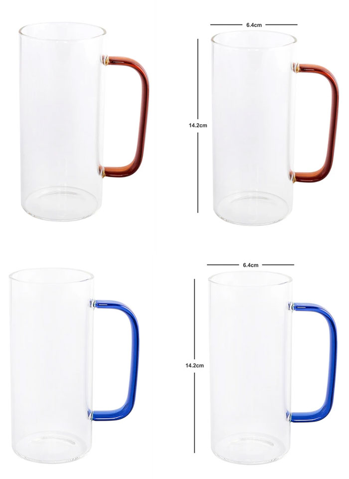 Deli Glassware Mug 380 Ml - Pack Of 2