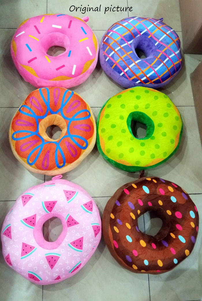 Doughnut Shaped Ring Plush Soft Cushion Pillow - Multicolor