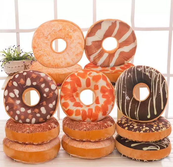 Doughnut Shaped Ring Plush Soft Cushion Pillow - Multicolor