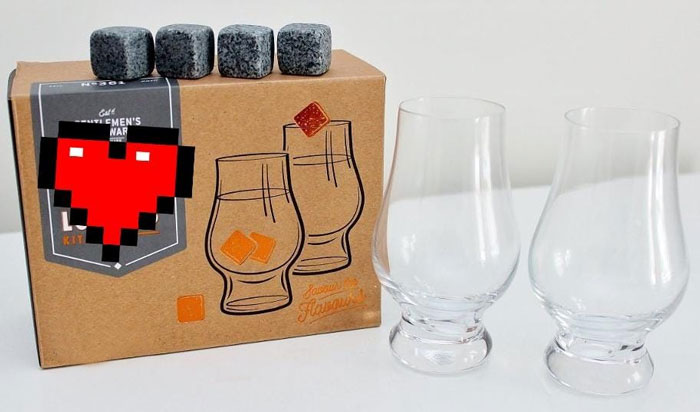 Drinking Lover'S Set ( 2 Drinking Glasses (170 Ml) 4 Cooling Drinking Stones In Granite )