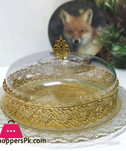 Elenor Rays Cake Dome Gold 13 - Inch