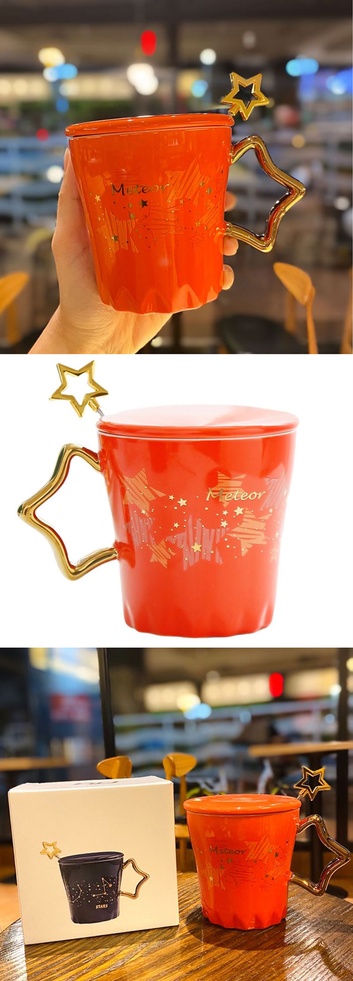 European - Style Luxury Star Ceramic Cup - 400Ml
