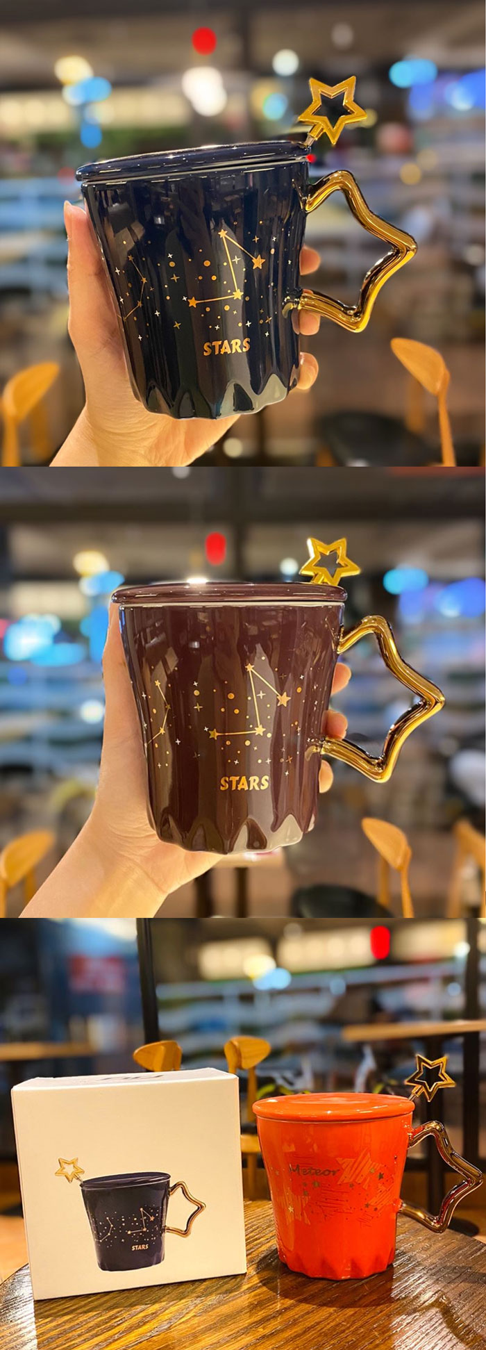 European - Style Luxury Star Ceramic Cup - 400Ml