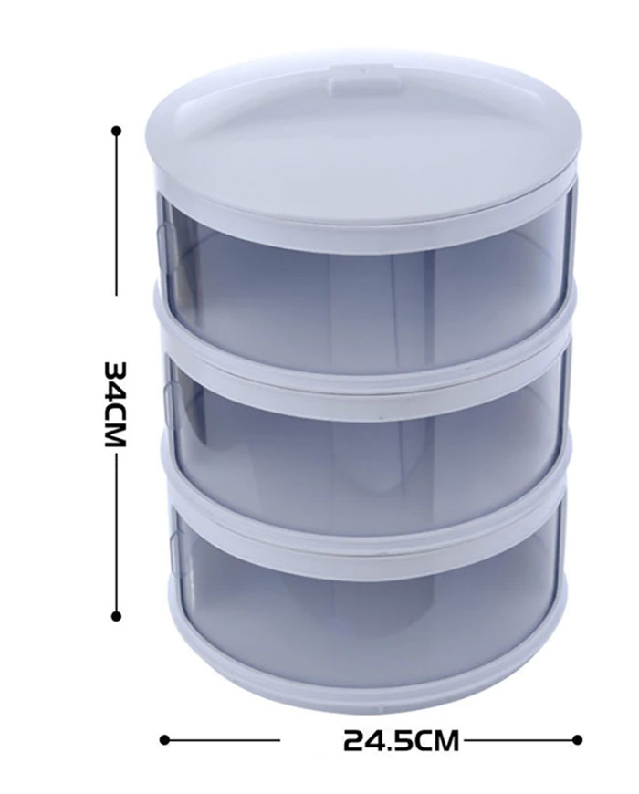 Food Storage Box With Lid Heat Preservation Dustproof Multi-Layer Food Container For Kitchen 3 - Layer