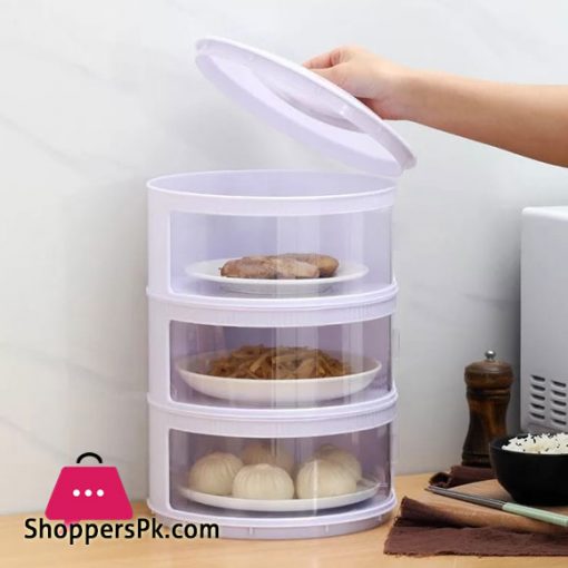 Food Storage Box with Lid Heat Preservation Dustproof Multi-layer Food Container for Kitchen 3 - Layer