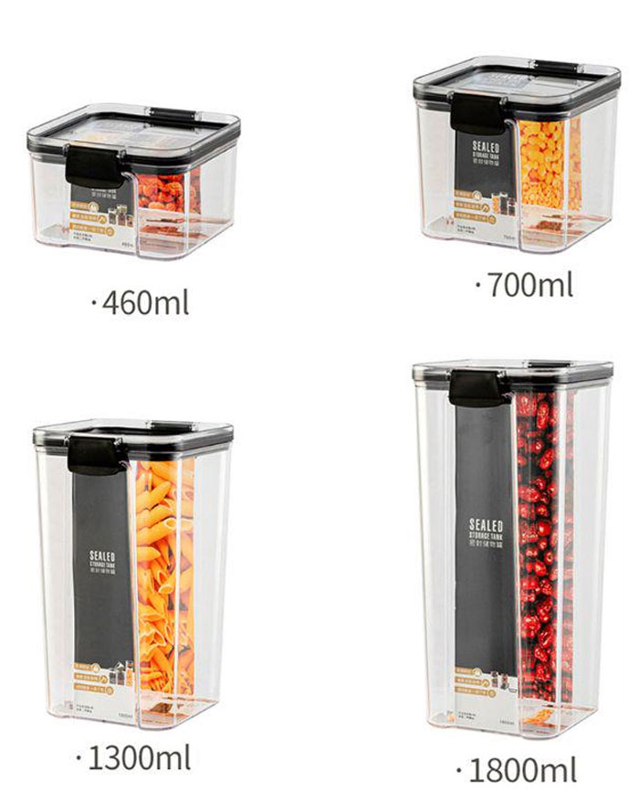 Food Storage Container Acrylic Plastic Multigrain Storage Tank Transparent Sealed Cans 460/700/1300/1800-Ml
