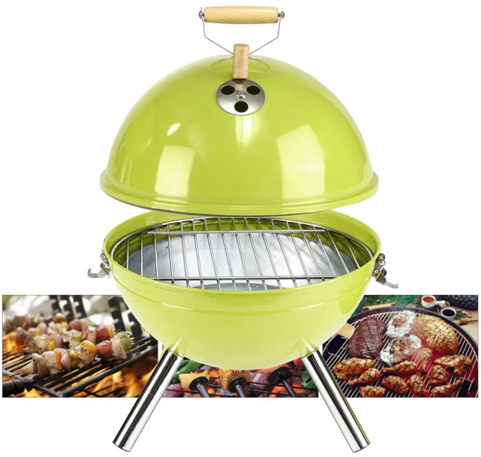 Green Insma 12-Inch Portable Bbq Outdoor Camping Charcoal Grill