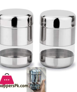 Indain Bullet Dabba Canister Set Multipurpose Stainless Steel 500-ml (Set of 2)