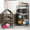 Kitchen Microwave Racks Shelving Storage Unit Foldable Bread Racks Storage Racks Trolleys 3 Tire