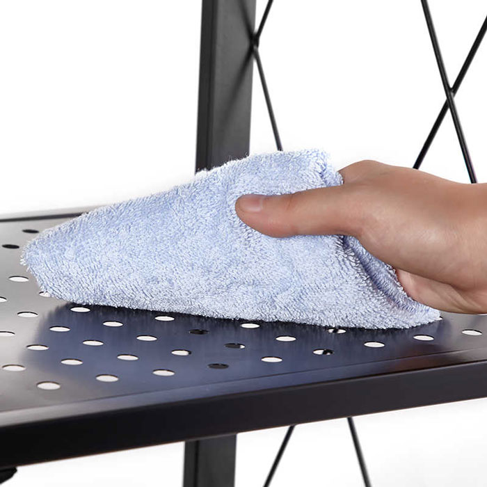 Kitchen Microwave Racks Shelving Storage Unit Foldable Bread Racks Storage Racks Trolleys 3 Tire