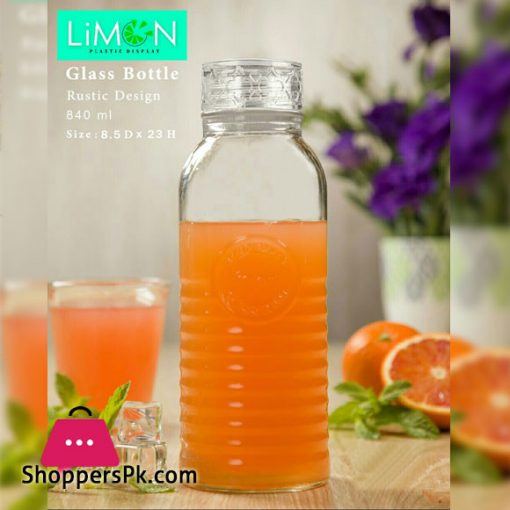 Limon Glass Bottle with Acrylic Cap 840-ML