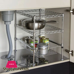 Luminous Kitchen Sink Gap Storage Steel Rack KH2545-2B1