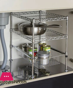 Luminous Kitchen Sink Gap Storage Steel Rack KH2545-2B1