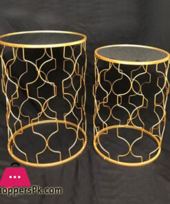 Luxurious Gold Iron Art Coffee Table Home Decoration ( Set of 2 )