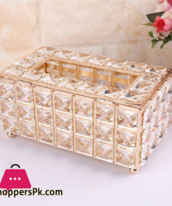 Luxury Tissue Box Holder Glass Cube Napkin Dispenser Bedroom Office Hotel Cafe