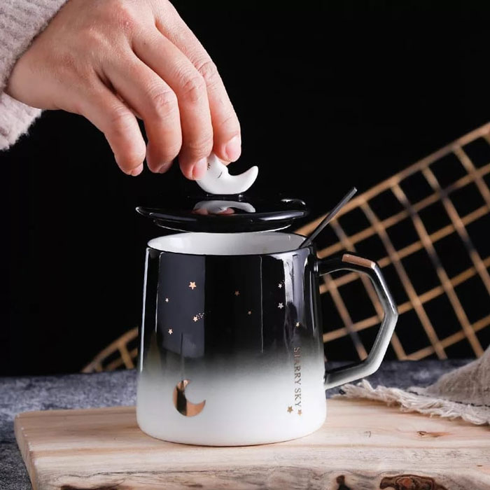 Moon Coffee/Tea Mugs With Spoon