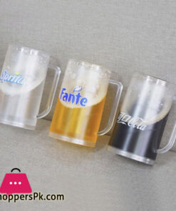 Plastic Double Walls Freezer Beer Mug with Printing 400ml