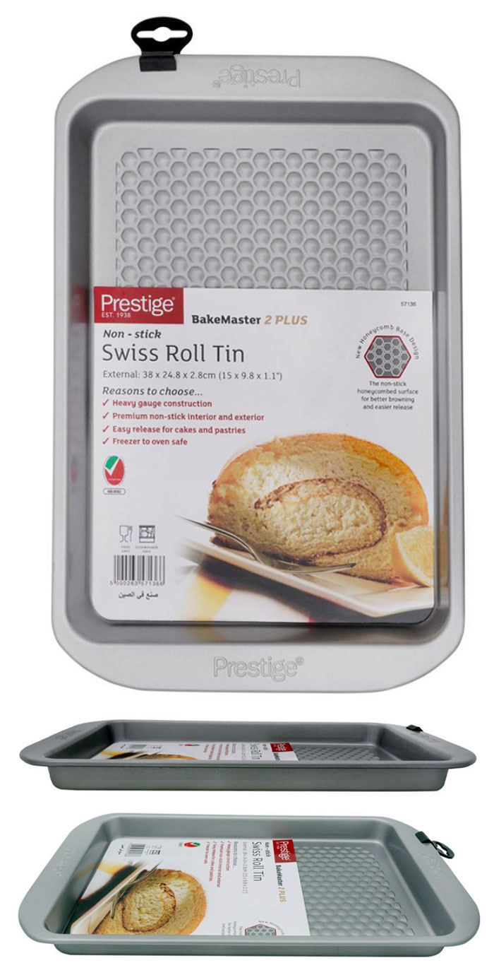 Prestige Swiss Roll Tin 15 X 9.8 X 1.1 Inch - 57136(53949) 5 Prestige Swiss Roll Tin 15 X 9.8 X 1.1 Inch - 57136(53949)