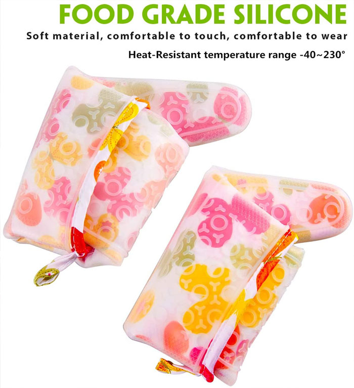 Silicone Oven Mitts Heavy Duty Cooking Gloves, Kitchen Heat Resistance Oven Gloves, Waterproof Oven Mitts With Non-Slip Textured Grip, 1 Pcs