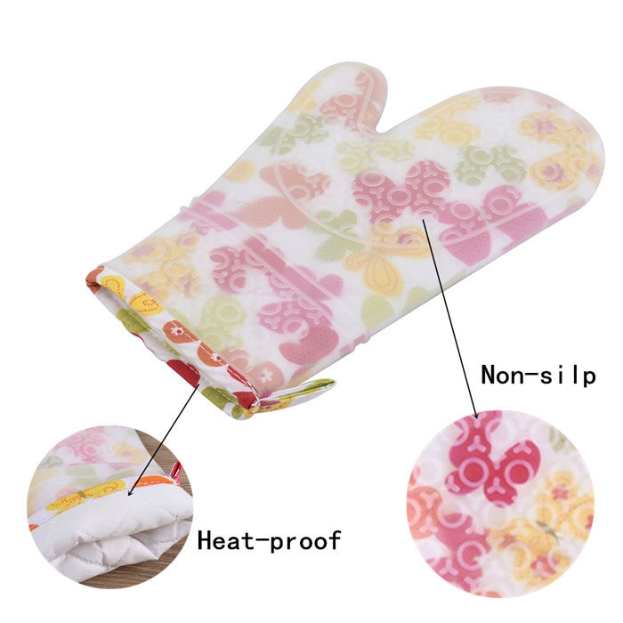 Silicone Oven Mitts Heavy Duty Cooking Gloves, Kitchen Heat Resistance Oven Gloves, Waterproof Oven Mitts With Non-Slip Textured Grip, 1 Pcs