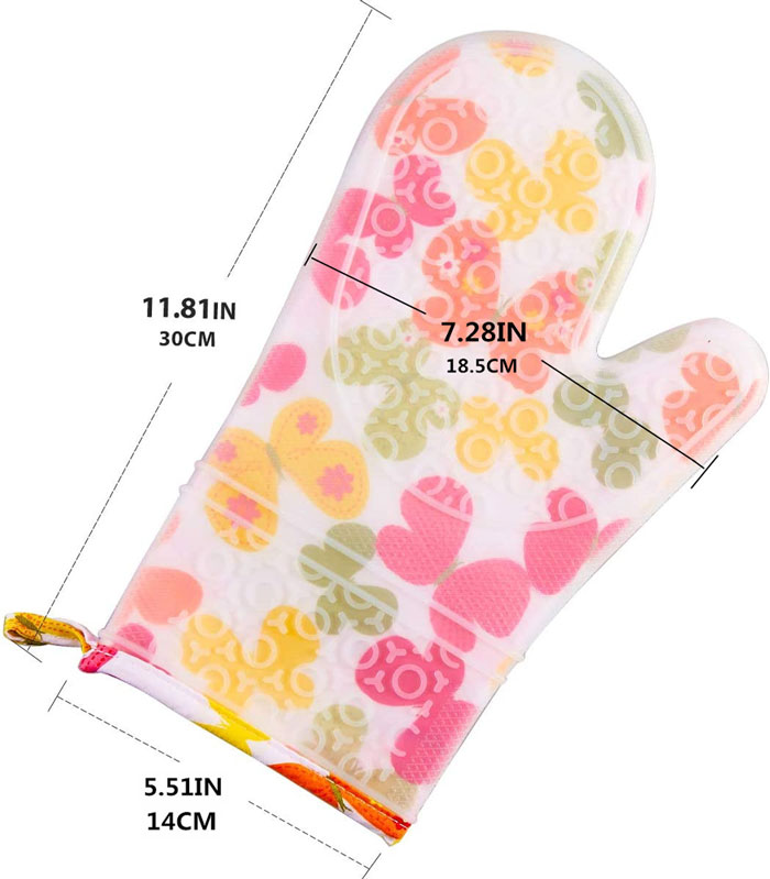 Silicone Oven Mitts Heavy Duty Cooking Gloves, Kitchen Heat Resistance Oven Gloves, Waterproof Oven Mitts With Non-Slip Textured Grip, 1 Pcs