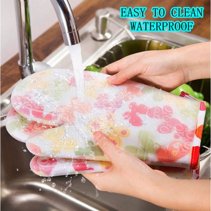 Silicone Oven Mitts Heavy Duty Cooking Gloves, Kitchen Heat Resistance Oven Gloves, Waterproof Oven Mitts With Non-Slip Textured Grip, 1 Pcs