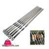 Stainless Steel Bbq Skewers Shish Kabob Grill Metal Barbecue Skewer