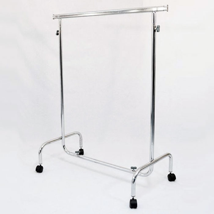 Stainless-Steel Heavy Duty Coat Rack Garment Racks Cloth Hanger With Expandable Top Rod With Wheel
