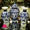 Traditional Chinese Pottery Porcelain 2 Vase 5 Inch + 1 Temple Ginger Jar 6 Inch