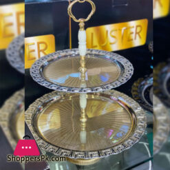 Turkish Traditional Handmade Glass Hand Painted Turkish Cake Plate Two Tier Cake Stand