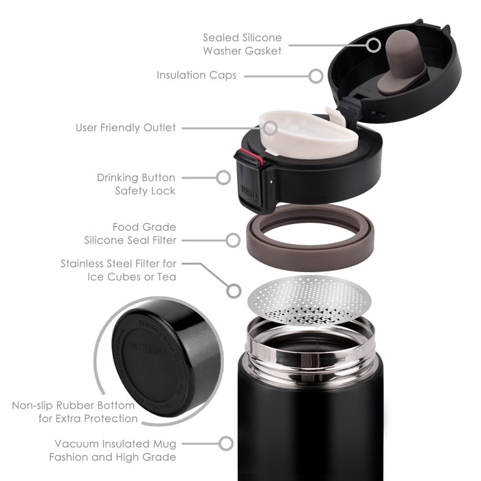 Vacuum Insulation Drink Flask 380Ml Stainless Steel