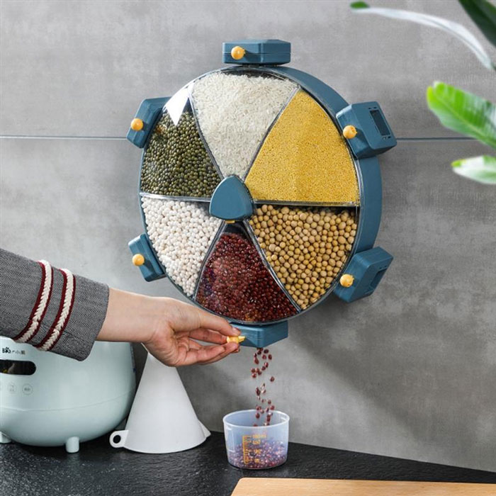 Wall Mounted 360 Degree Rotatable Cereals Grain Storage 8 Wall Mounted 360 Degree Rotatable Cereals Grain Storage