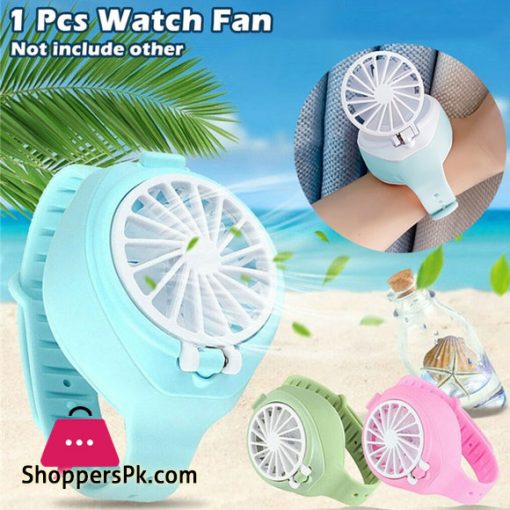 1 Pcs Portable Watch Fan Handheld Small Fan Mini Lazy Fan Creative USB Charge Fan Watch