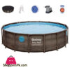 Bestway Round Bove Ground Pool With Rattan Effect 488X122Cm Power Steel Swim Vista 56725