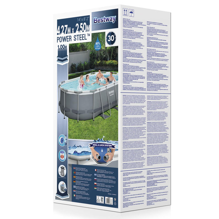 Bestway Steel Oval Power Pool Set Shape Frame Oval Pool Equipped With Pump Ladder - 56620
